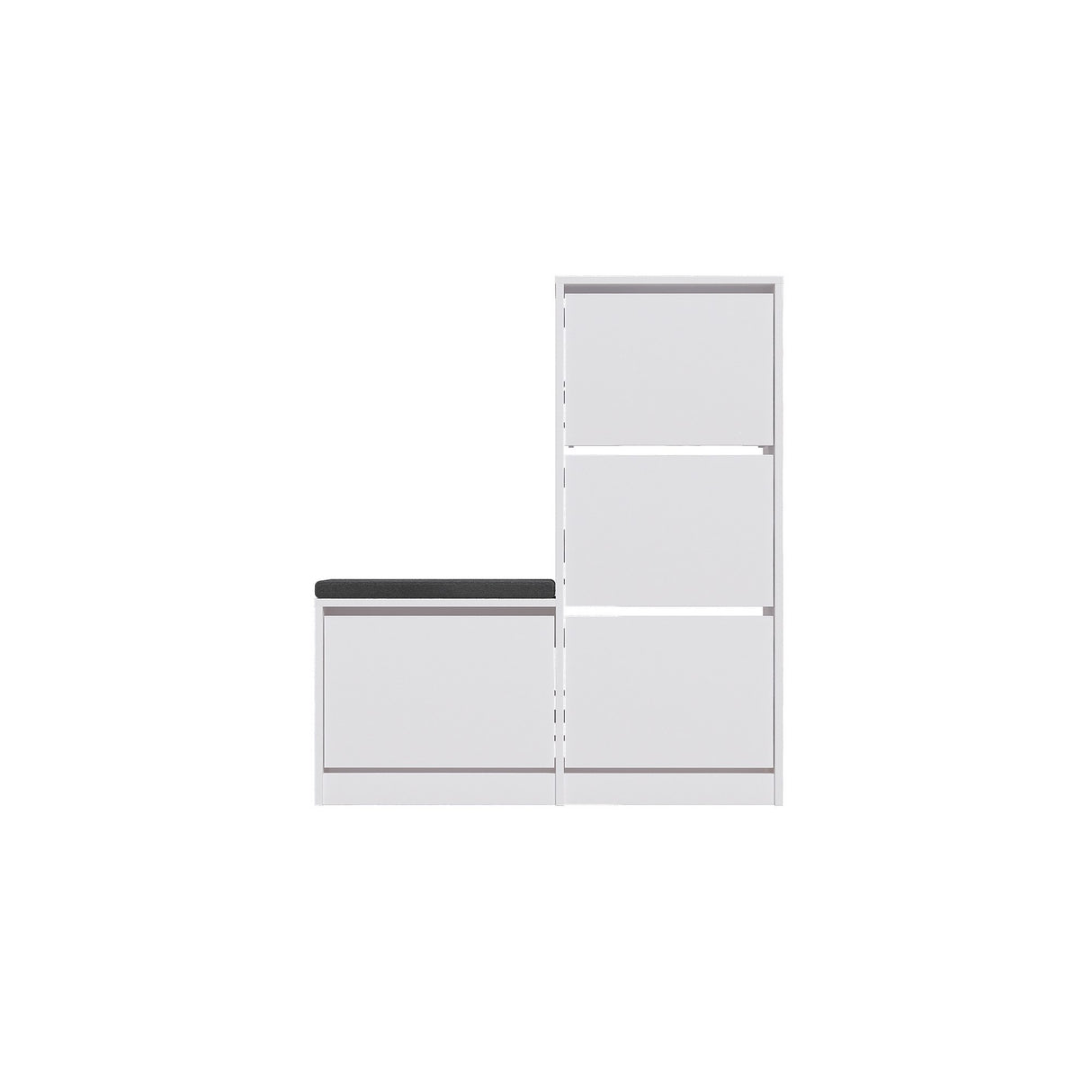Schoenenkasten - Schoenenkast Dude Wit Melamine 105x118,5x26 cm - Dimehouse