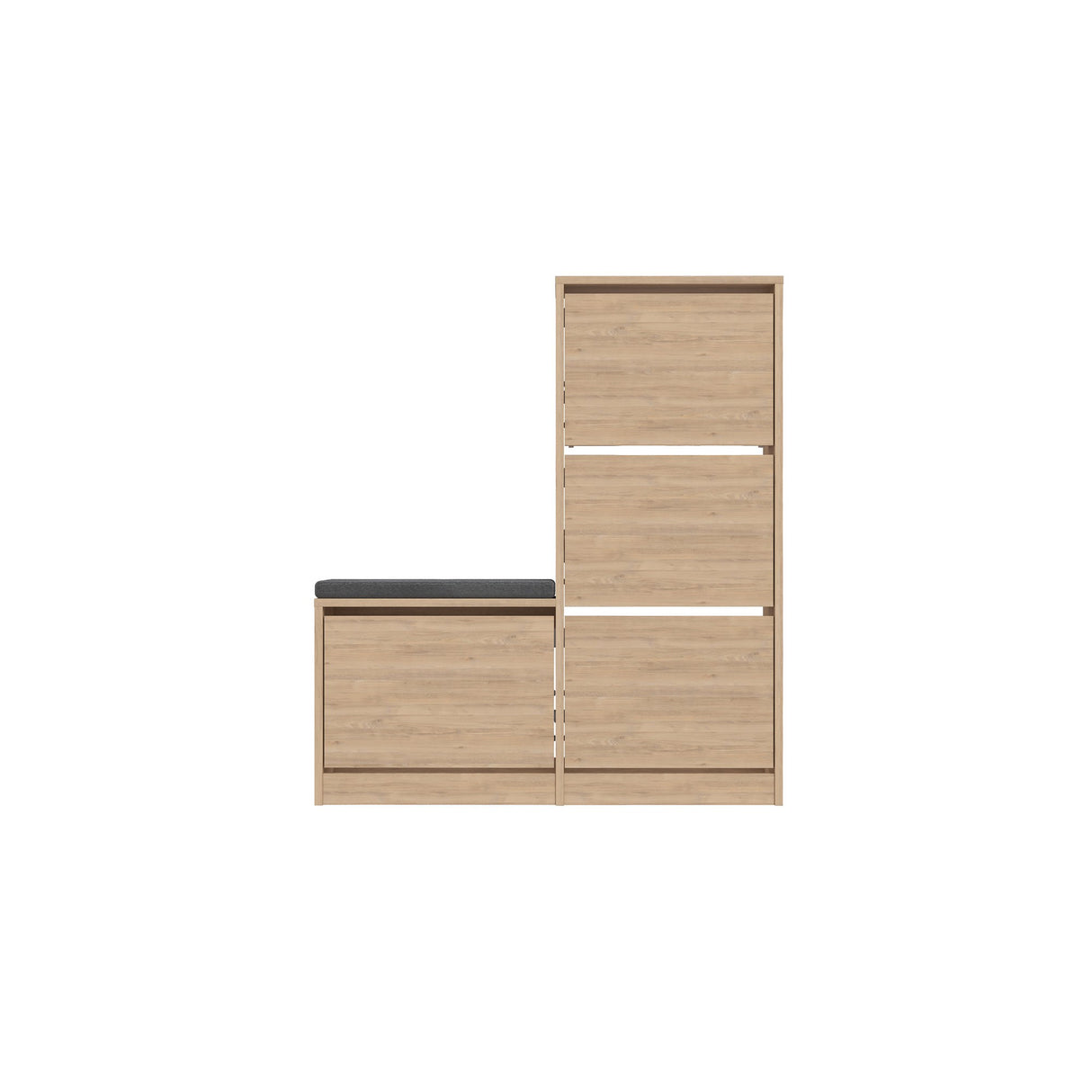 Schoenenkasten - Schoenenkast Dude Eik Melamine 105x118,5x26 cm - Dimehouse