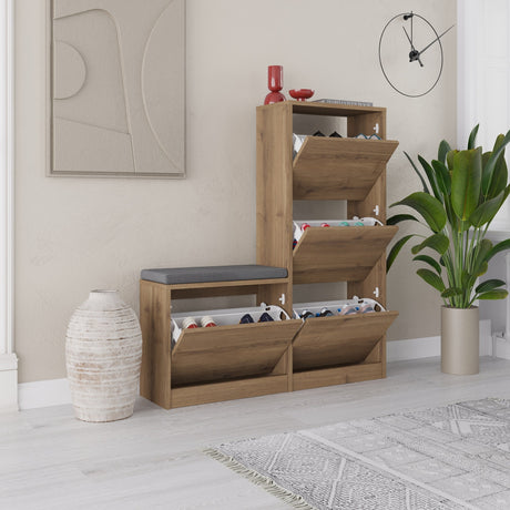 Skoskab Dude Natural Melamin 105x118,5x26 cm