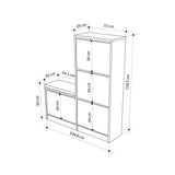Schoenenkasten - Schoenenkast Dude Grijs Melamine 105x118,5x26 cm - Dimehouse