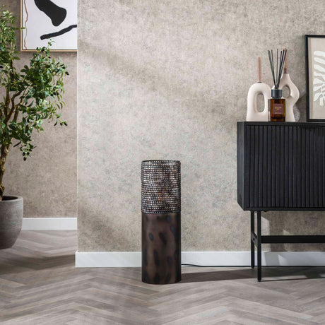 Gulvlampe cylinder Brick 60 cm sort brun 