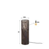 Gulvlampe cylinder Brick 60 cm sort brun 