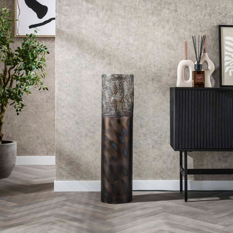 Gulvlampe cylinder Brick 90 cm sort brun 