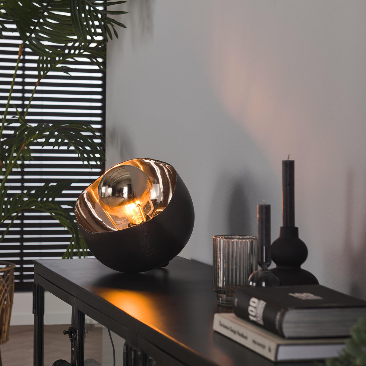 Oria Tafellamp Ø28 Mirror Zwart Nikkel
