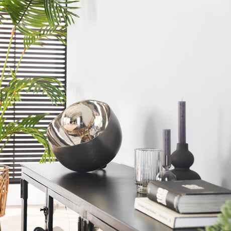 Oria Tafellamp Ø28 Mirror Zwart Nikkel