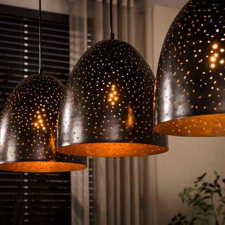 Industriële Hanglamp Kylian 3-lichts Metaal Bruin