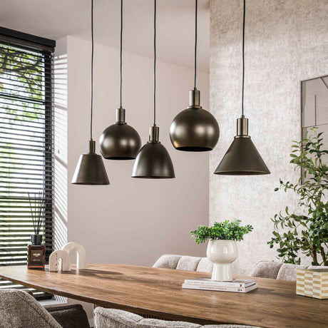 Hængelampe Sienna 5-lys Industriel - Brun 120 cm 