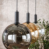 Hanglamp Nero Trio 3-lichts Zwart Metaal 115 cm