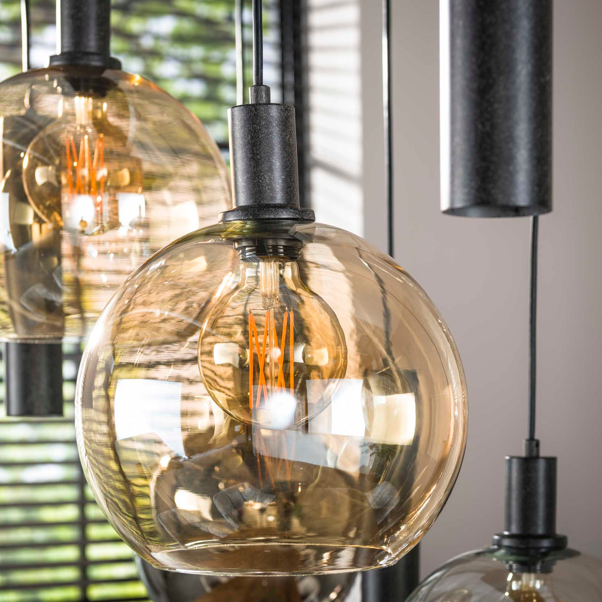 Orbis Tricolore Hængelampe 5+4-lys Sort Metal 