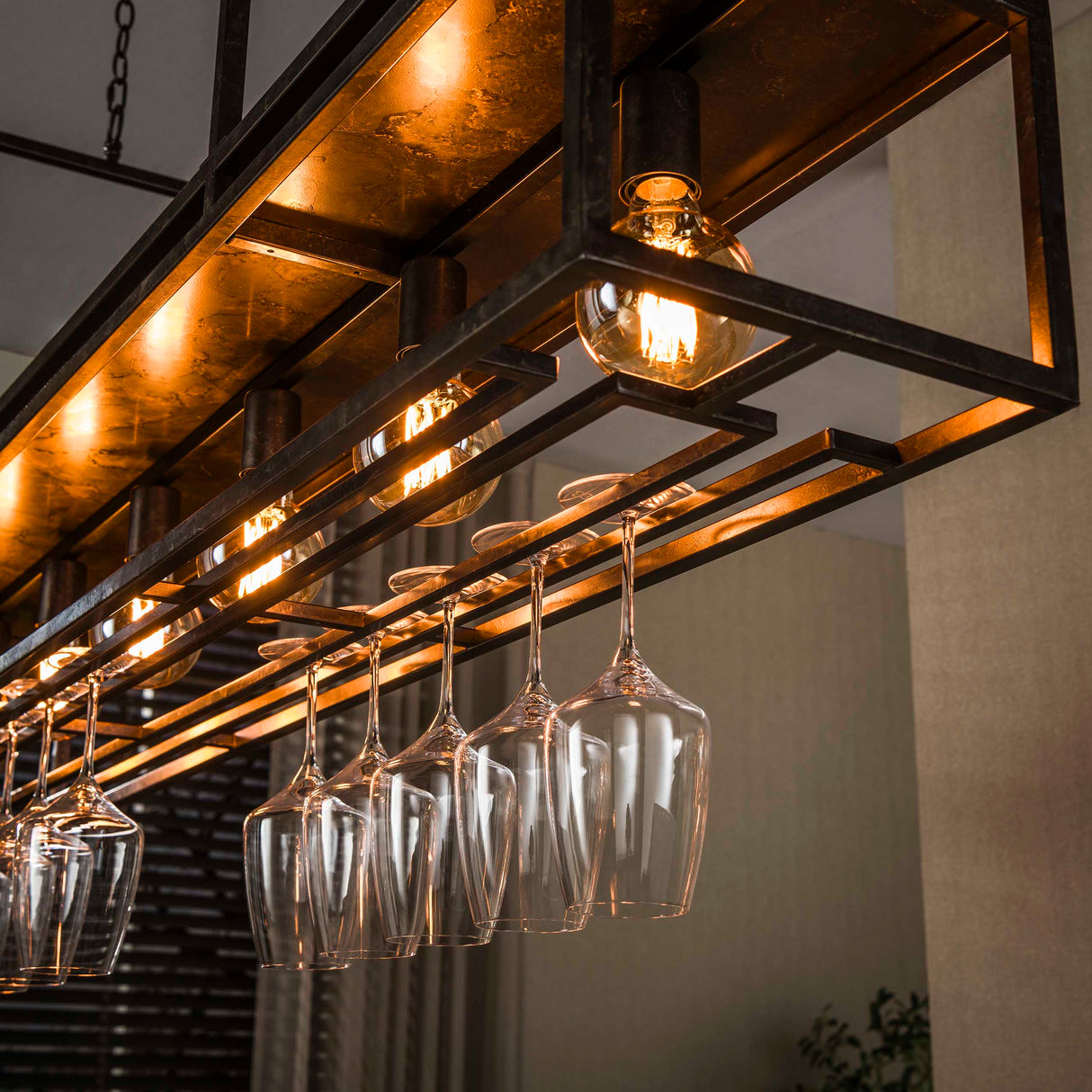 Hanglampen - Hanglamp Eloisa 6 - lichts metaal bruin - Dimehouse