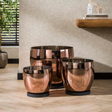 Gulvlampe Dain UP L Kobberfarvet glas 