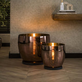 Vloerlamp Dain UP XL Koperkleurig glas
