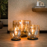 Gulvlampe Dain UP XXL Amberfarvet glas 