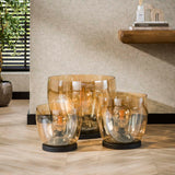 Gulvlampe Dain UP XXL Amberfarvet glas 
