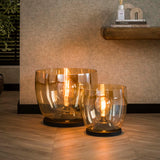 Gulvlampe Dain UP XXL Amberfarvet glas 