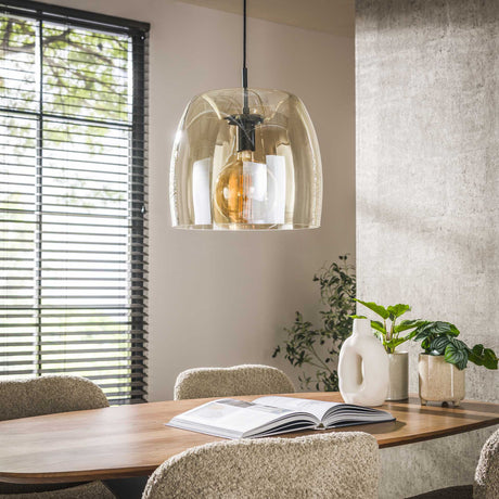 Hanglampen - Hanglamp Dain 1 - lichts Amberkleurig Glas - Dimehouse