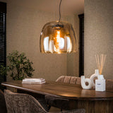 Loftlampe Dain 1-lys XL ravfarvet glas 