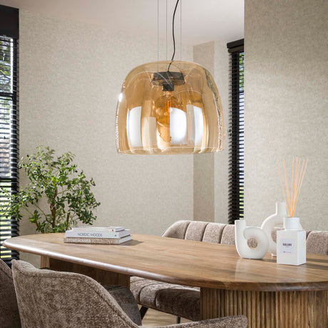 Loftlampe Dain 1-lys XL ravfarvet glas 