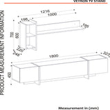TV Meubels - TV Meubel Set Veyron Zwart Goud Melamine 180x45x32,3 cm - Dimehouse