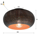 Plafondlampen - Plafondlamp Industrieel Linda Metaal Ø35 - Dimehouse