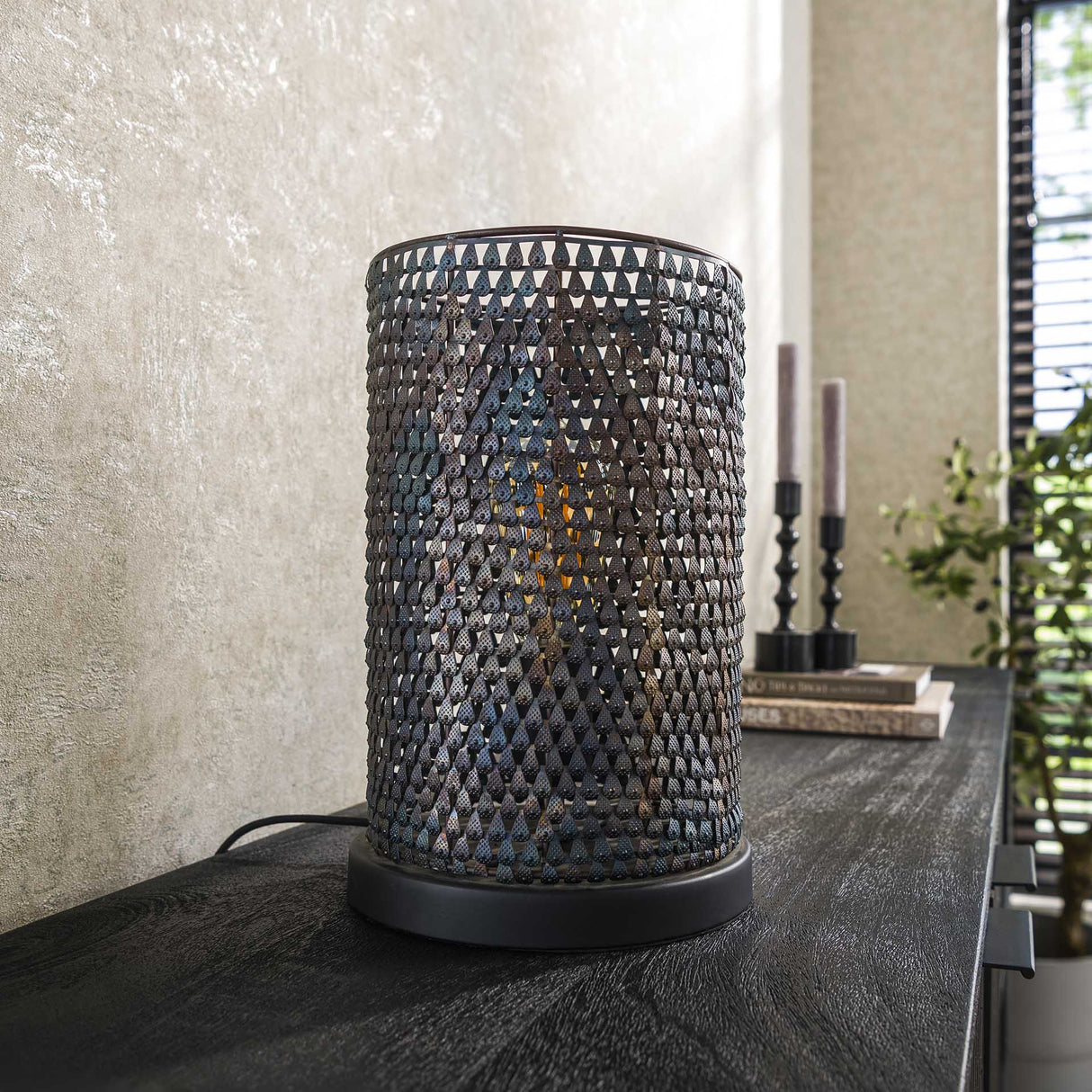 Industriel bordlampe Jay sort brun