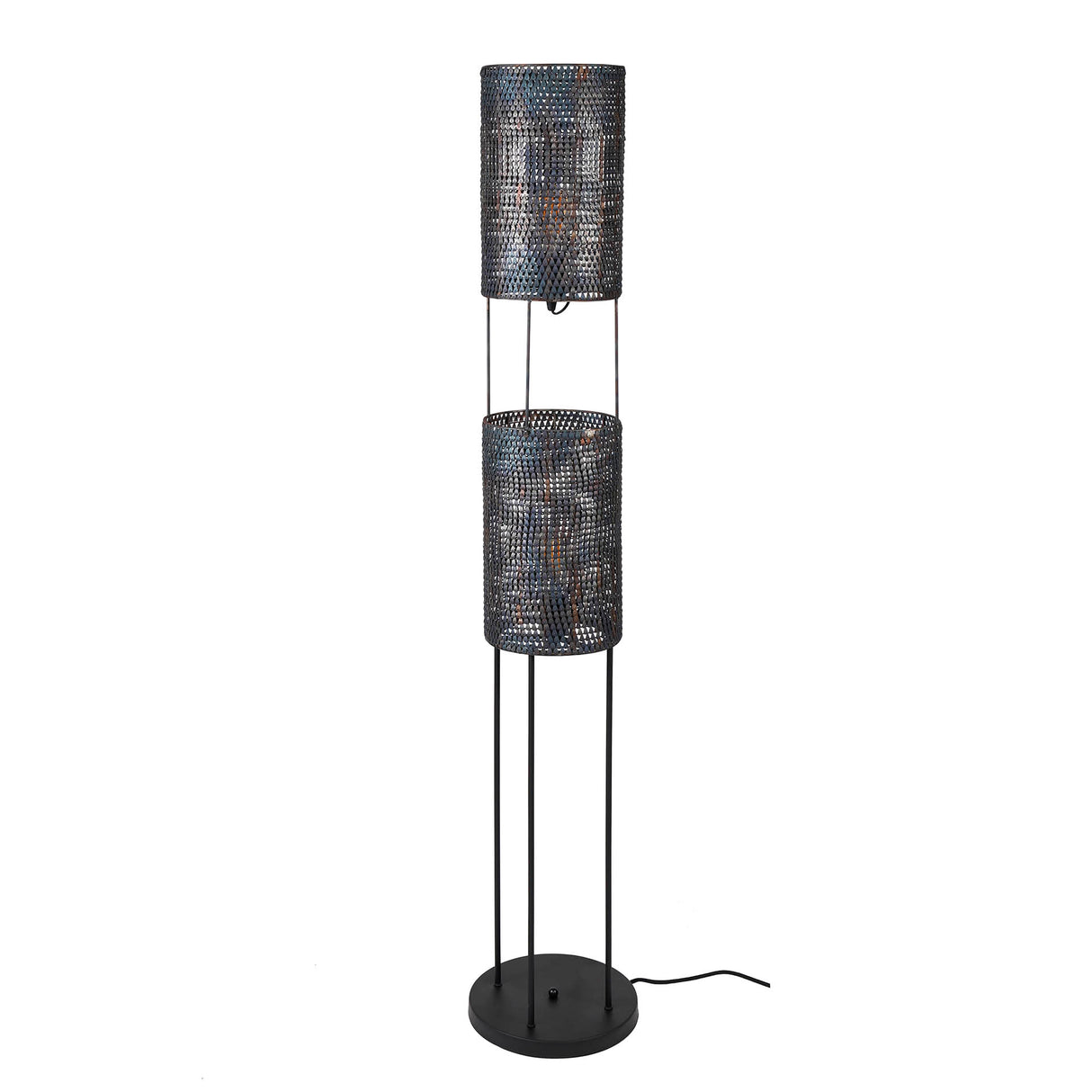 Industriel gulvlampe Armoor 2-lys sort brun
