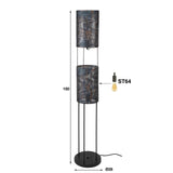Industriel gulvlampe Armoor 2-lys sort brun