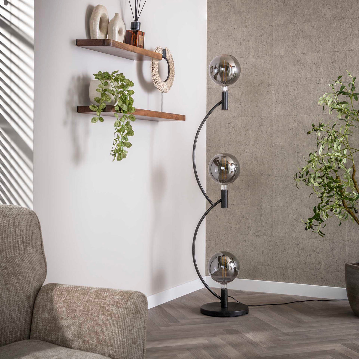 Væglampe Niro 3-lys sort 