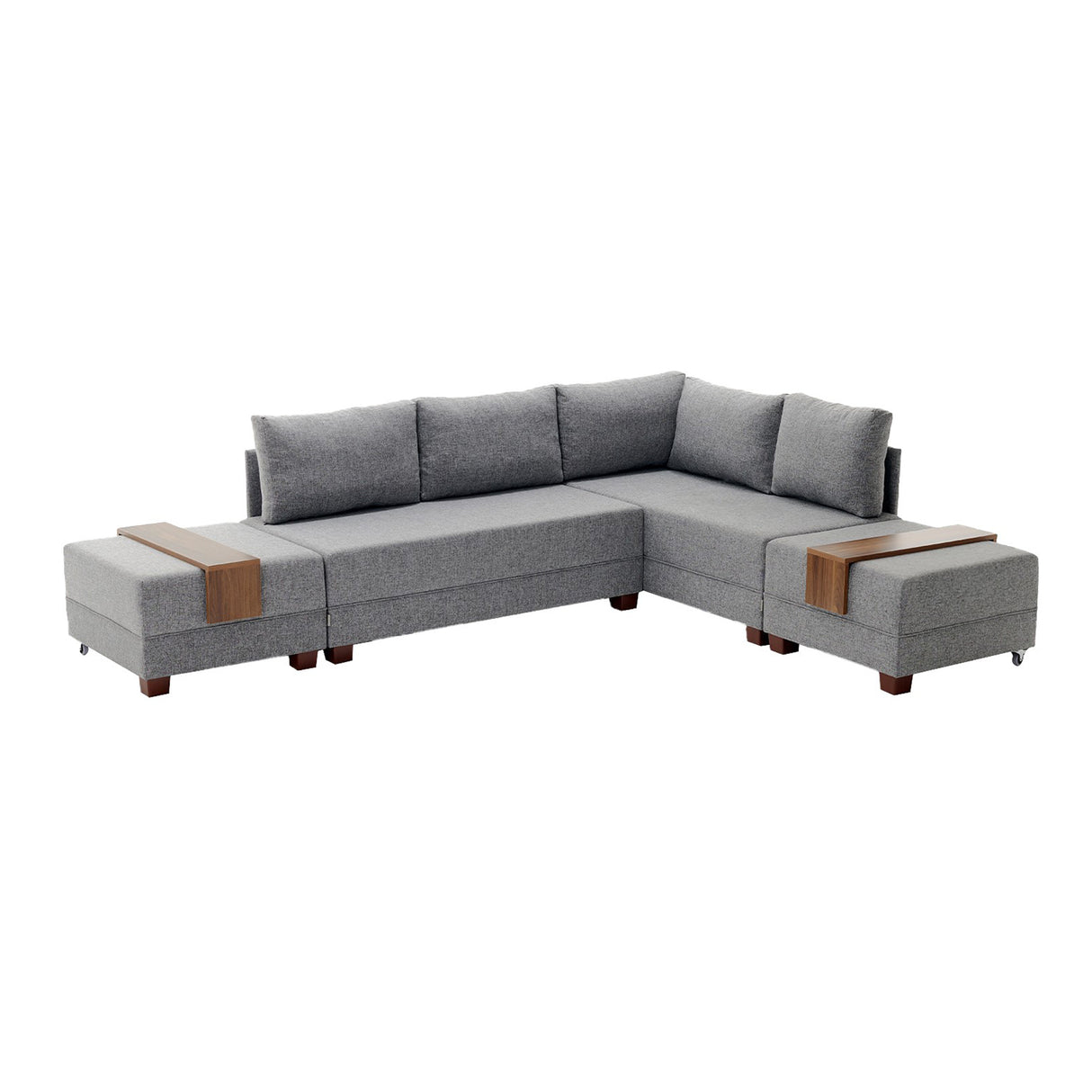 Banken - Slaapbank grijs stof - XXL 280 x 210 - Rechts - Fly - Dimehouse