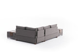 Banken - Slaapbank taupe stof - XXL 280 x 210 - Rechts - Fly - Dimehouse