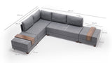 Banken - Slaapbank grijs stof - XXL 280 x 210 - Links - Fly - Dimehouse