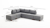 Banken - Slaapbank grijs stof - XXL 280 x 210 - Links - Fly - Dimehouse