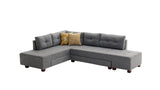 Banken - Slaapbank grijs stof - XL 280x206 cm - met wielen - Links - Manama - Dimehouse