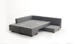 Banken - Slaapbank grijs stof - XL 280x206 cm - met wielen - Links - Manama - Dimehouse