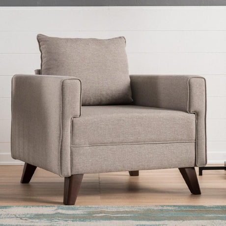 Landlig lænestol Beige melange vævet stof Bella
