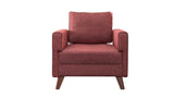 Landelijke fauteuil Bordeauxrood melange geweven stof Bella