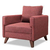 Landelijke fauteuil Bordeauxrood melange geweven stof Bella