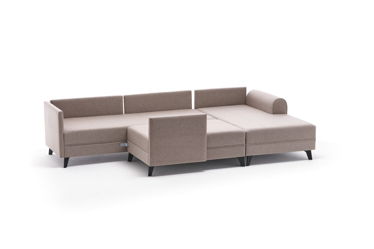 Sovesofa Beige stof - U-sofa - XXL 300x202x152cm - Belen