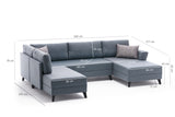 Sovesofa Beige stof - U-sofa - XXL 300x202x152cm - Belen