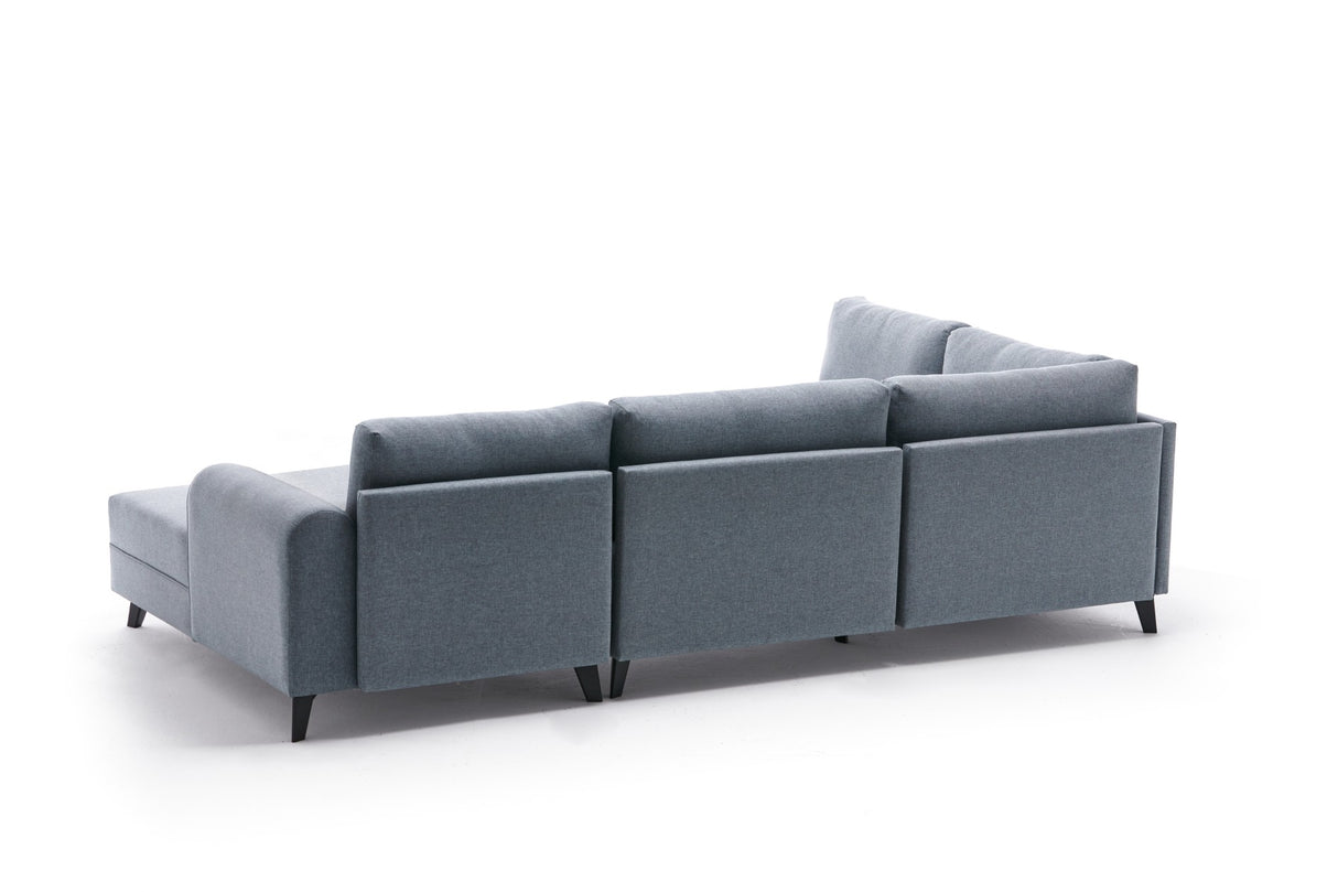 Sovesofa Blåt stof - U-sofa - XXL 300x202x152cm - Belen