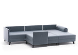 Sovesofa Blåt stof - U-sofa - XXL 300x202x152cm - Belen