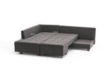 Banken - Slaapbank antraciet stof - XL 280x206 cm - met wielen - Links - Manama - Dimehouse