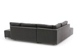 Banken - Slaapbank antraciet stof - XL 280x206 cm - met wielen - Links - Manama - Dimehouse