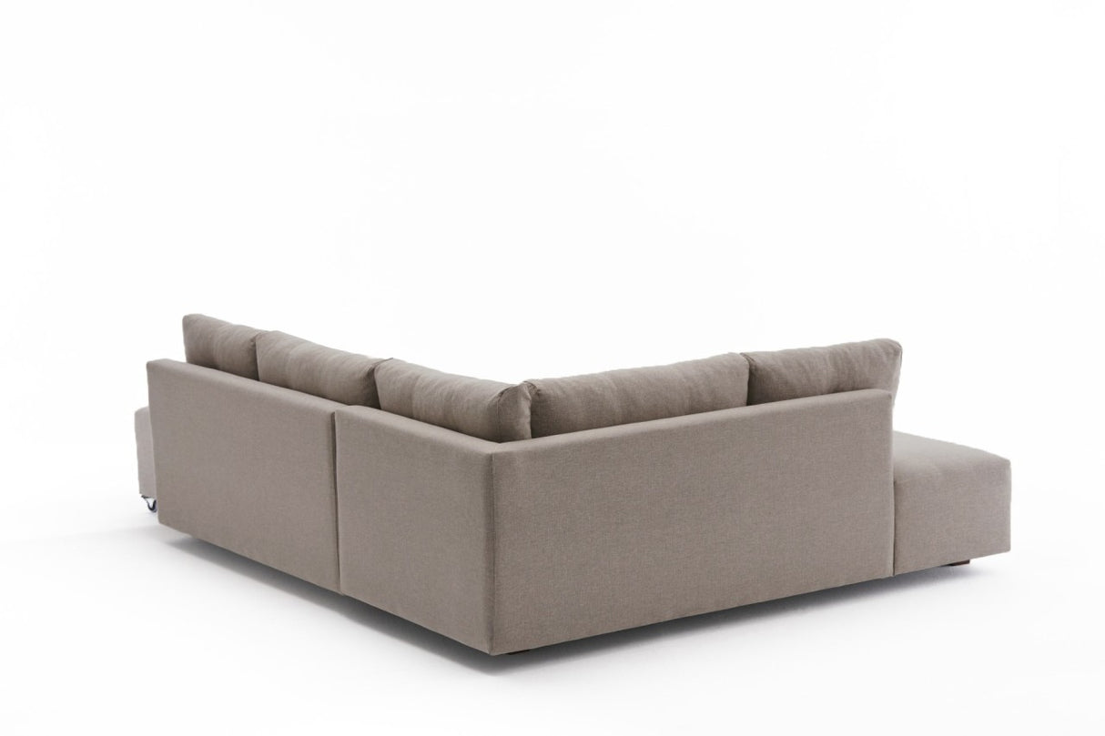 Banken - Slaapbank taupe stof - XL 280x206 cm - met wielen - Links - Manama - Dimehouse