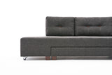 Banken - Slaapbank antraciet stof - XL 280x206 cm - met wielen - Rechts - Manama - Dimehouse