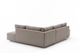Banken - Slaapbank taupe stof - XL 280x206 cm - met wielen - Rechts - Manama - Dimehouse