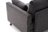 Landelijke fauteuil Antraciet melange geweven Stof Bella