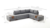Banken - Slaapbank antraciet stof - XXL 280 x 210 - Rechts - Fly - Dimehouse