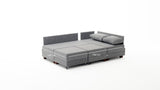 Banken - Slaapbank antraciet stof - XXL 280 x 210 - Links - Fly - Dimehouse