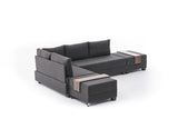 Banken - Slaapbank antraciet stof - XXL 280 x 210 - Links - Fly - Dimehouse